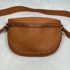 ahdorned Belt Bag Fanny Pack Womens Brown Western Boho Festival Faux Leather